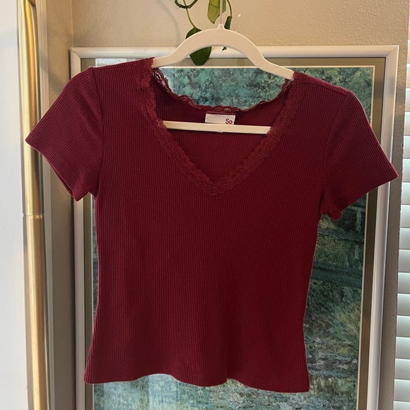 SO Tops - So Lace Trim Tee